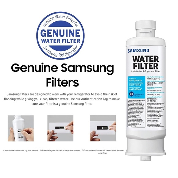 SAMSUNG WATER FILTER DA97-17376B REFRIGERATOR ICE & WATER 😉 - Picture 6 of 10